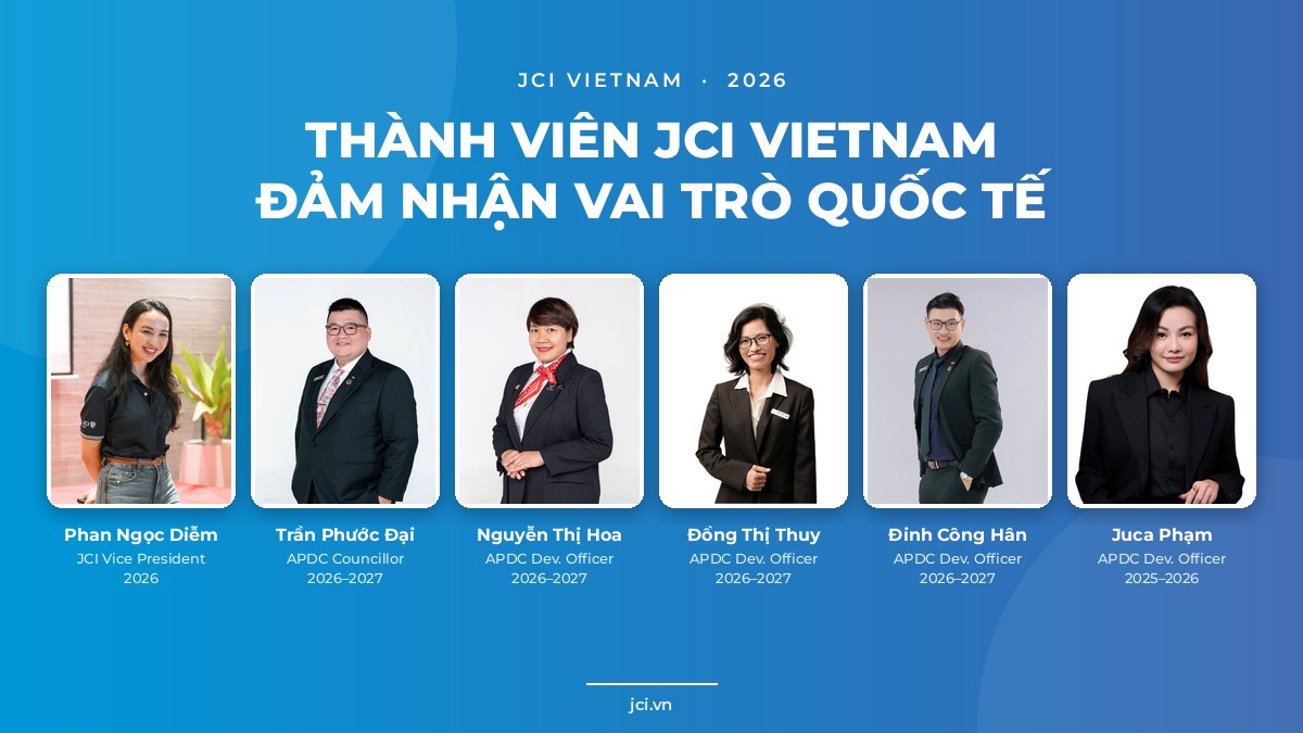 Thành viên JCI Vietnam đảm nhận vai trò quốc tế năm 2026
